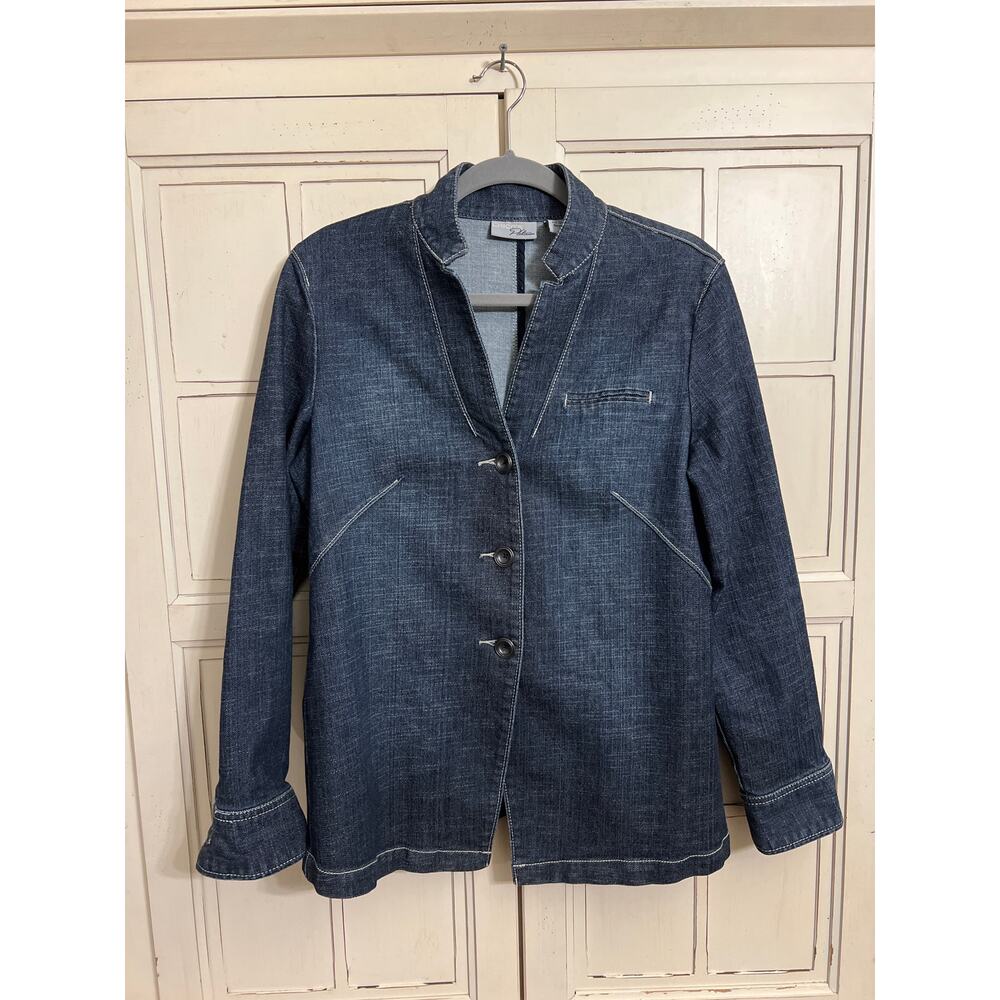 Chico’s Platinum size 1 medium denim blazer jacket